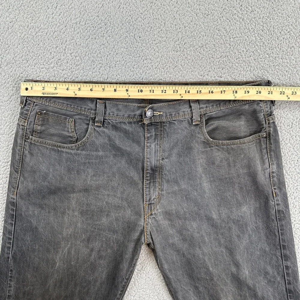 Levi's 569 Loose Fit Straight Leg Jeans Men 42x32 Grey Flap Pocket Work Preppy